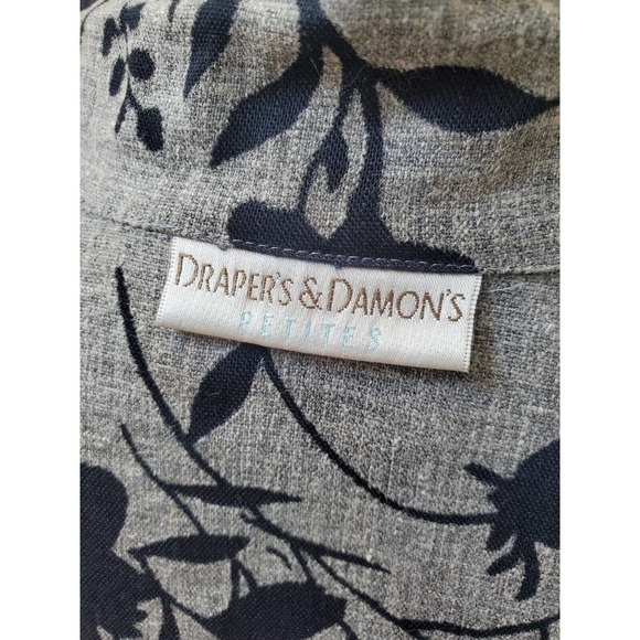 Draper's & Damons Women's Gray Floral Polyester Buttons Front Jacket Blazer PL - Picture 9 of 12